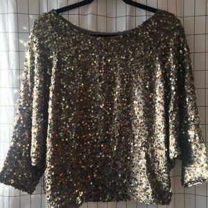 Vince Batwing Sequin Top Size Small